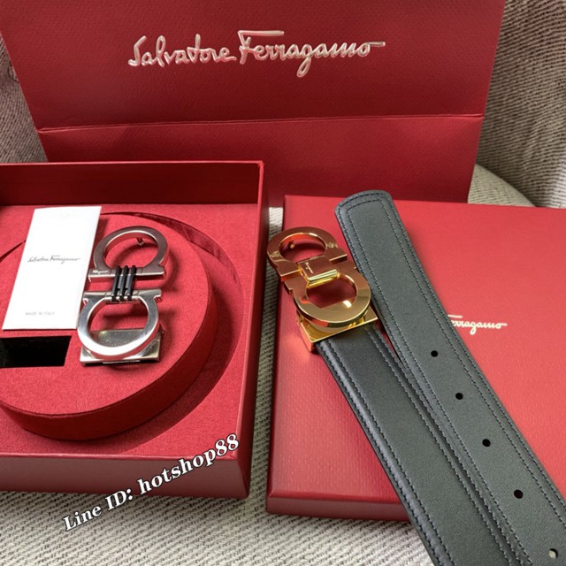 菲拉格慕男女士皮帶 Ferragamo雙扣高端禮盒腰帶  jjp2116